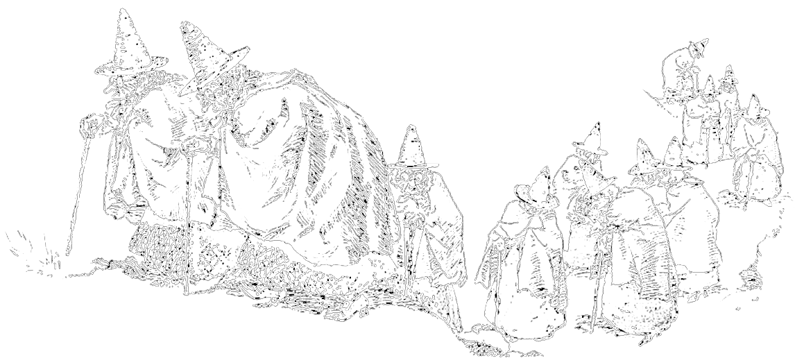 walking witches illustration